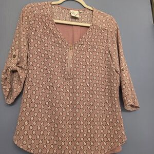 Women's Pink Patterned Top